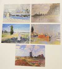 Pocztówka kartka kolekcjonerska widokówka Claude Monet zestaw 5 sztuk