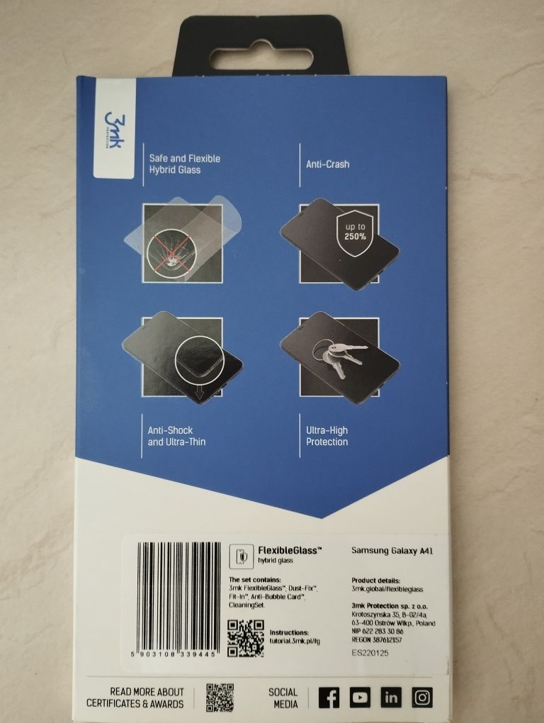 Szkło hybrydowe 3MK FlexibleGlass do Samsung Galaxy A41