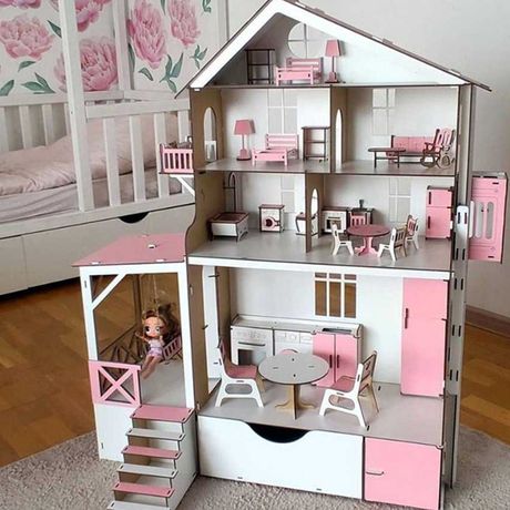Ляльковий барбі будиночок Іграшковий домик для Лол хдф МЕБЛІ ліфт