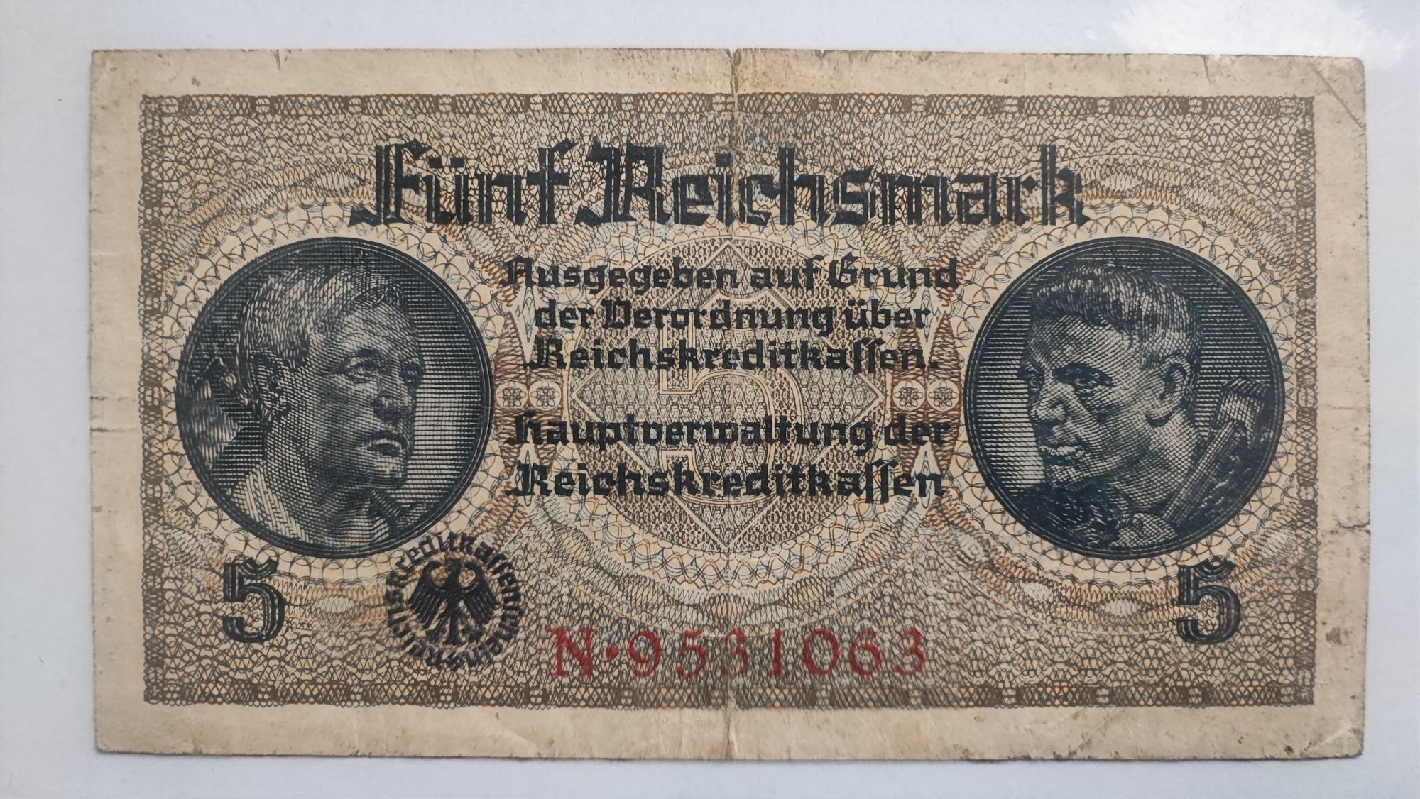 Banknot Niemcy III Rzesza 5 Marek