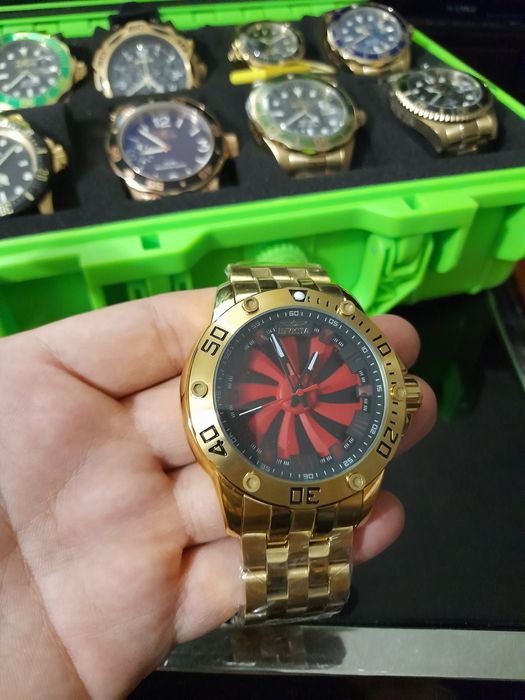 Automático invicta relógio original frente giratoria novo