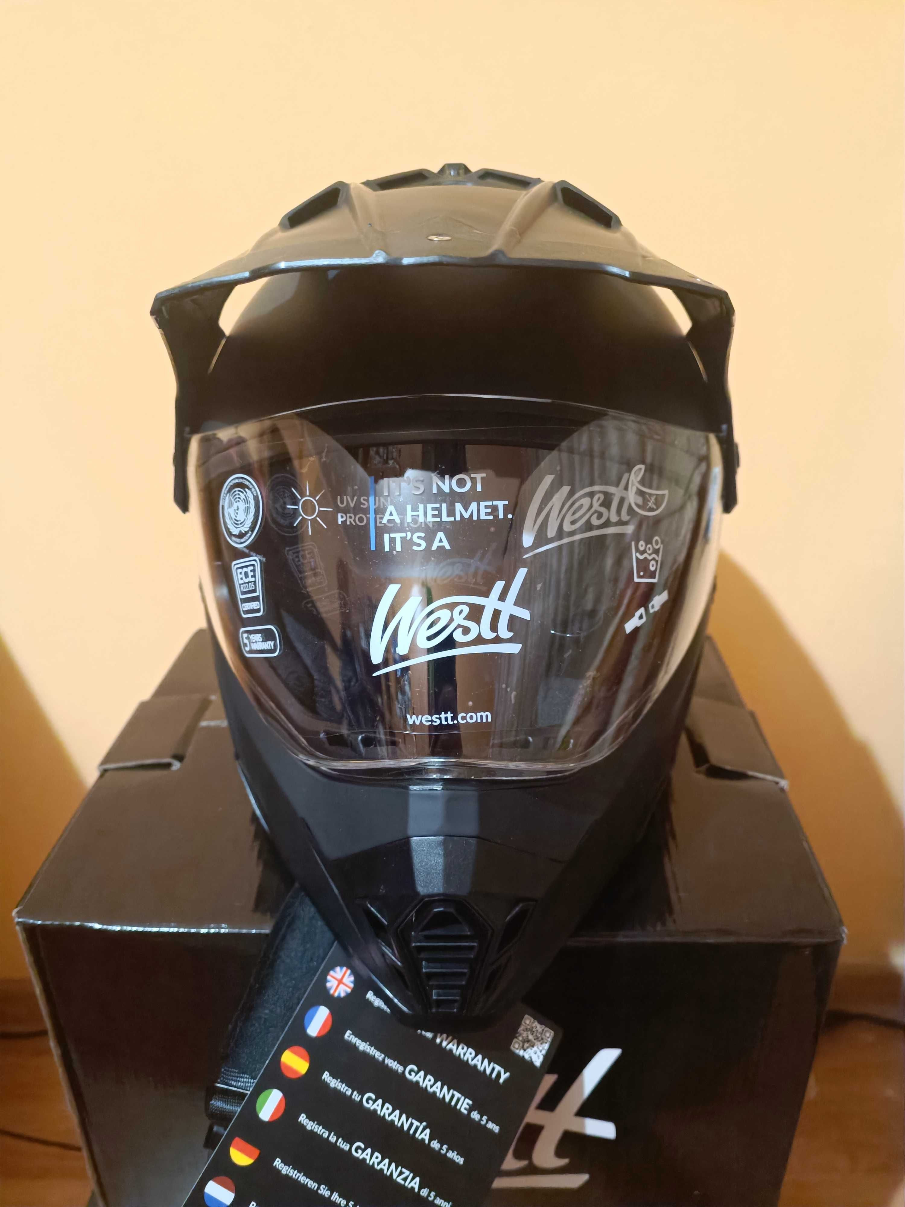 Kaski motocyklowe Motocross Westt Cross X czarne (nowe, folia)