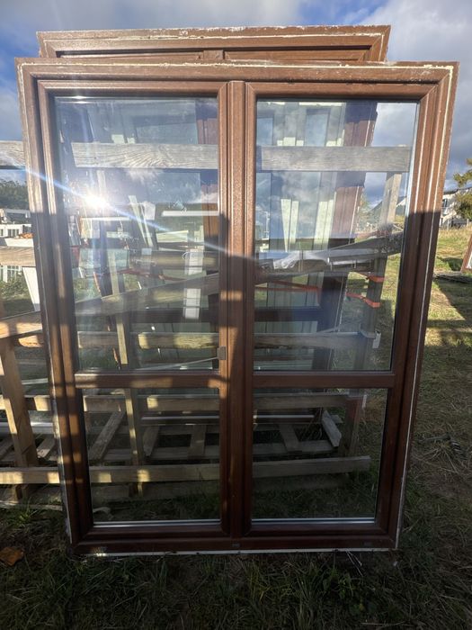 1x okno tarasowe 178x230 z otwieranym slupkiem RU transport orzech pvc