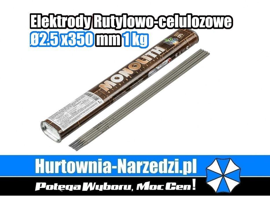 Elektrody rutylowo-celulozowe Ø2.5x350mm 1kg elektrody rutylowe 2,5mm