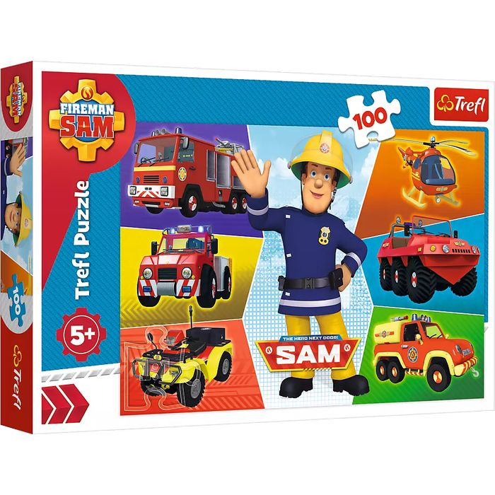 Puzzle 100 elementów. Pojazdy Strażaka Sama. Trefl