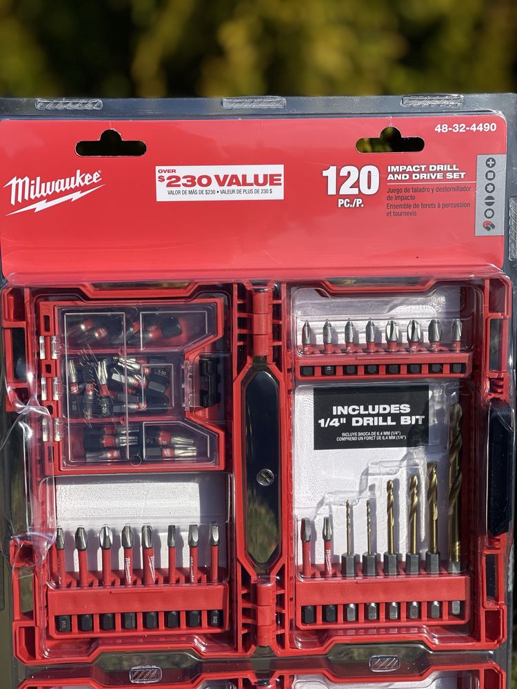 Набір Біт Milwaukee IMPACT 2в1 120Шт. Усилені 50X +Кейс Оригінал USA