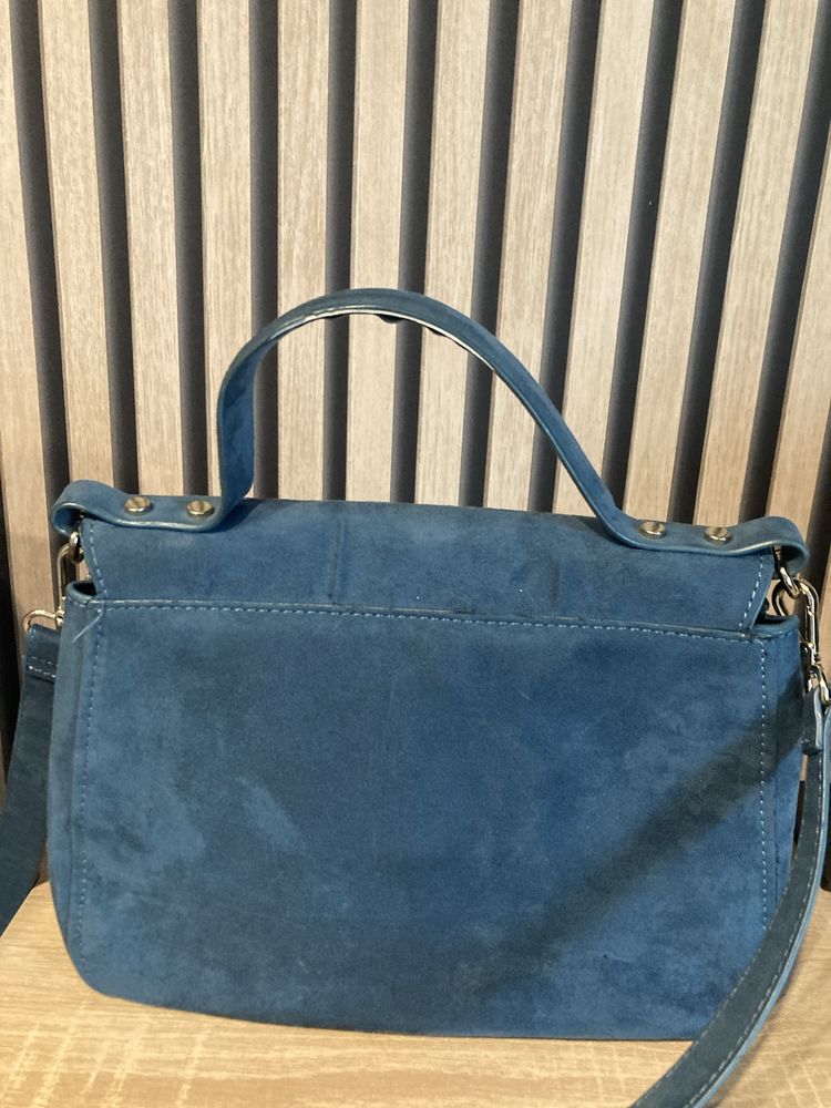 Zara- markowa torebka z zamszu