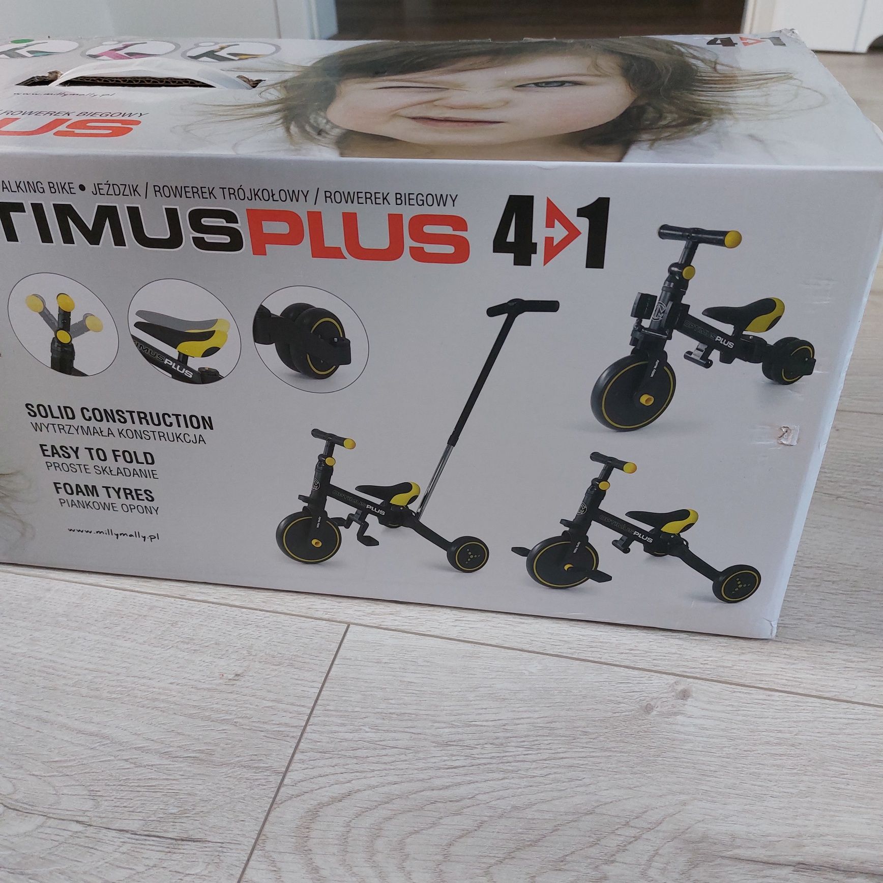 Rowerek trójkołowy Milly Mally Optimus Plus 4w1