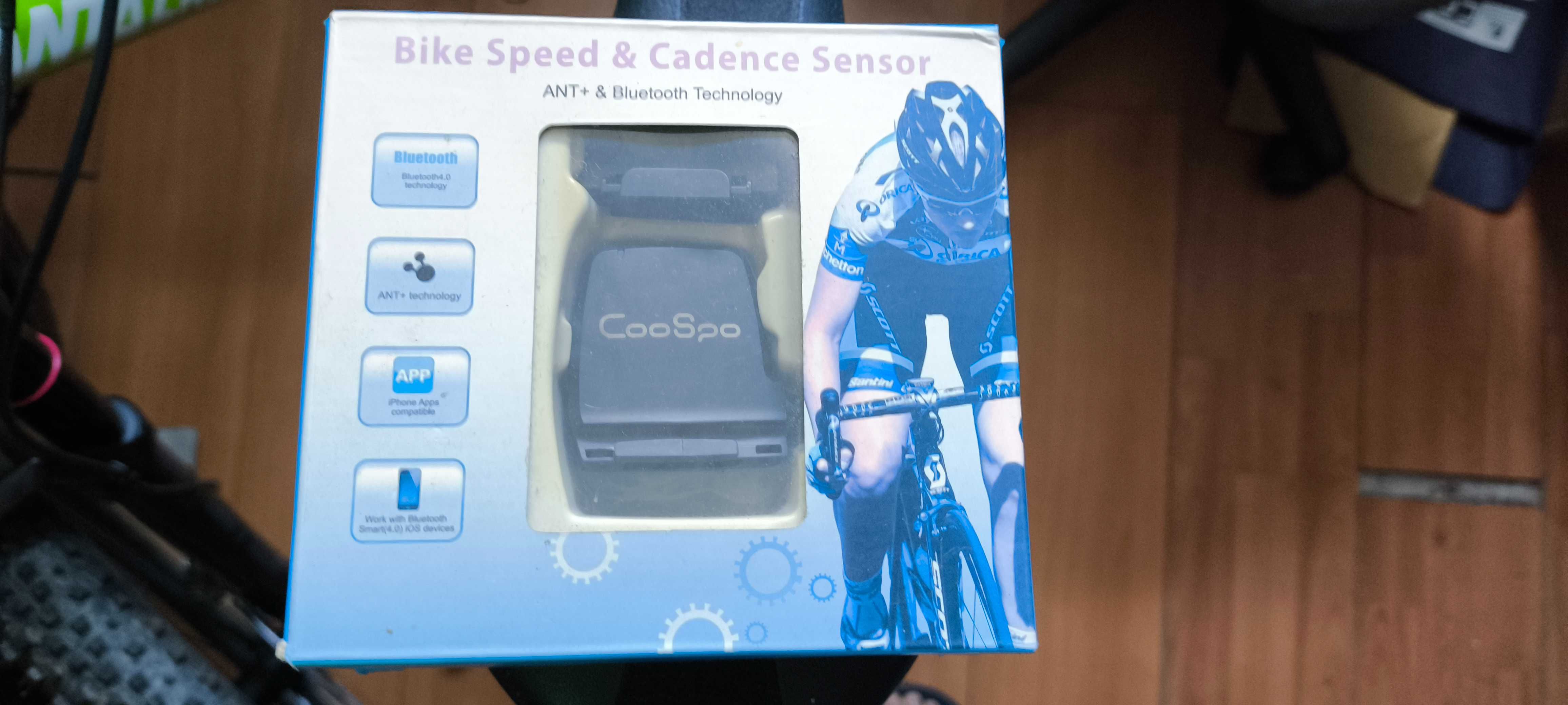 Sensor de cadência e velocidade Coospo ANT+ e Blutooth