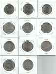 11 moedas portuguesas de 25$00 diferentes – Cupro-Níquel