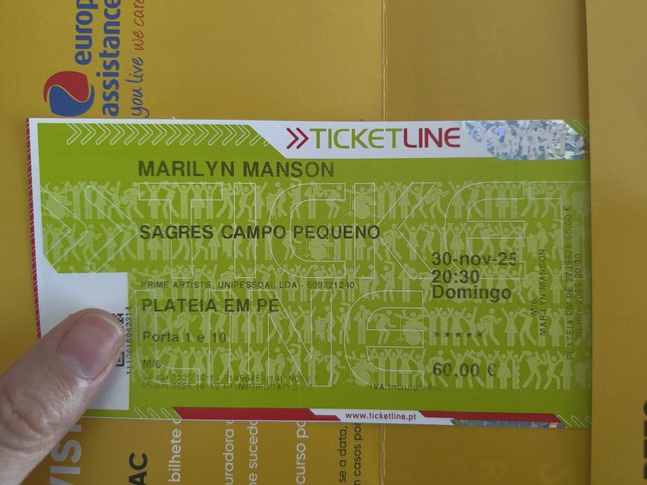 Bilhete Marilyn Manson 30 Nov