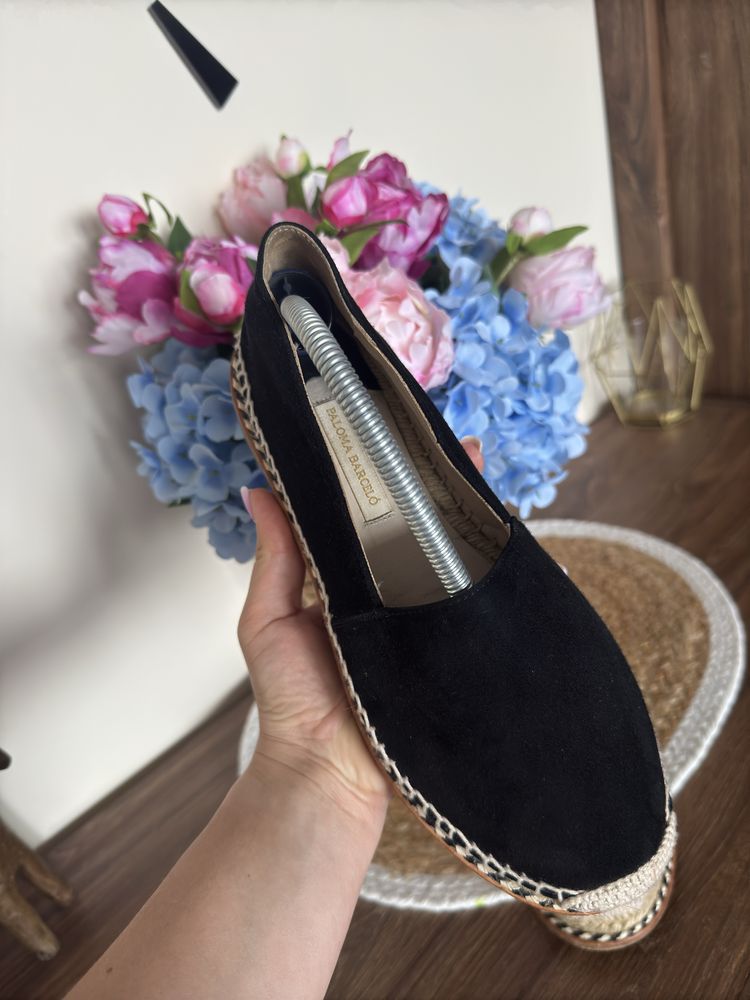 Damskie skorzane espadryle Paloma Barcélo 39 zamsz skóra naturalna