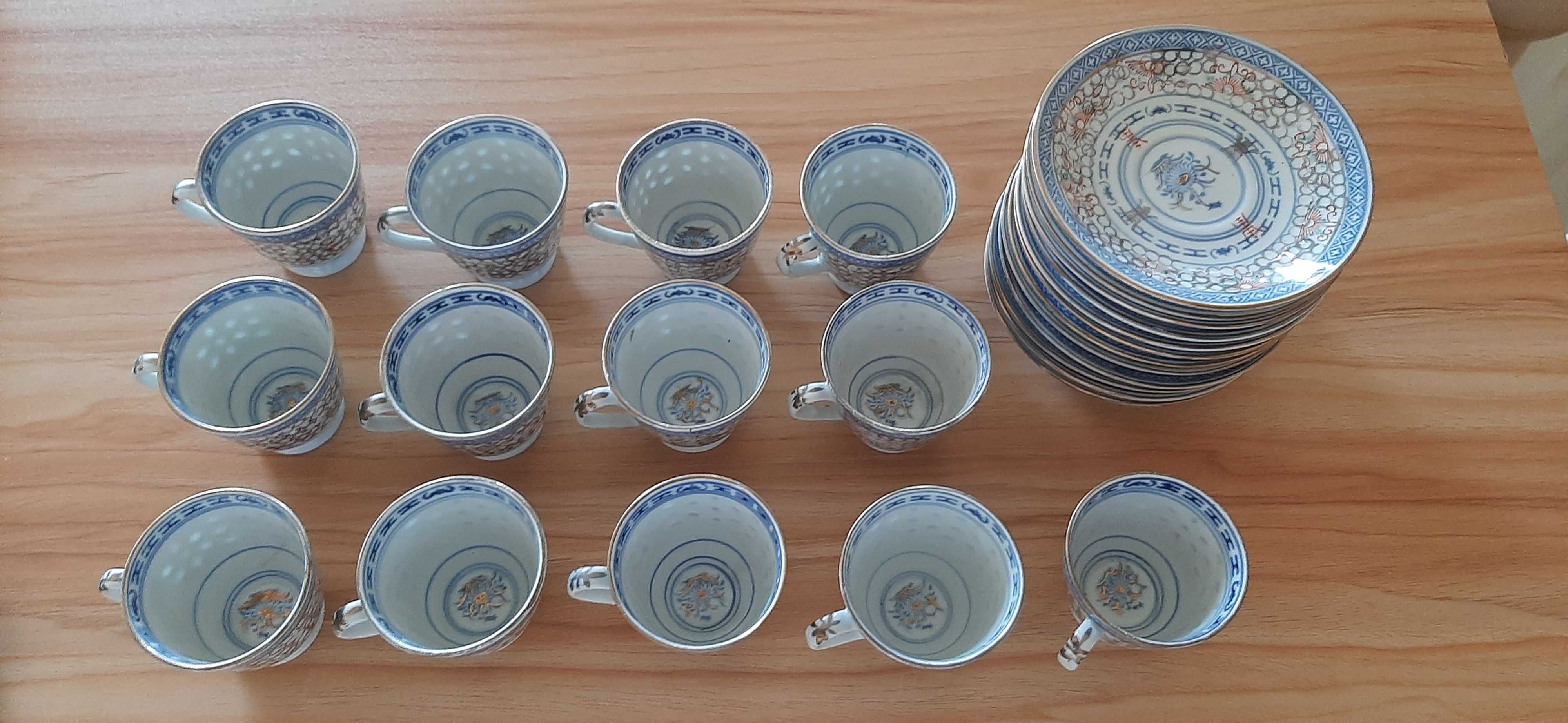 Set Completo de Chá de Porcelana Chinesa