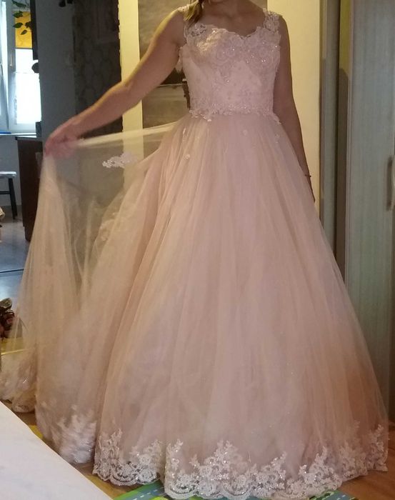 Suknia ślubna balowa różowa,, księżniczki,,