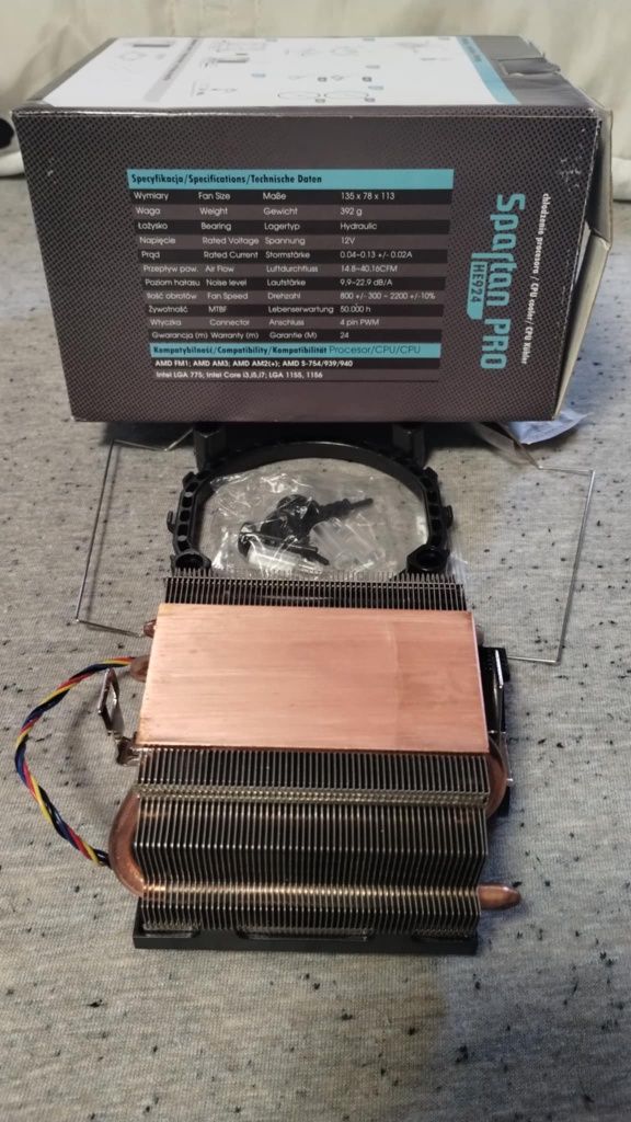 Chłodzenie CPU AMD na miedzi jak nowe,