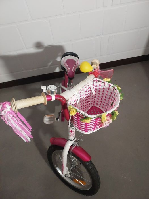 Rower dziecięcy 16cali biało-różowy