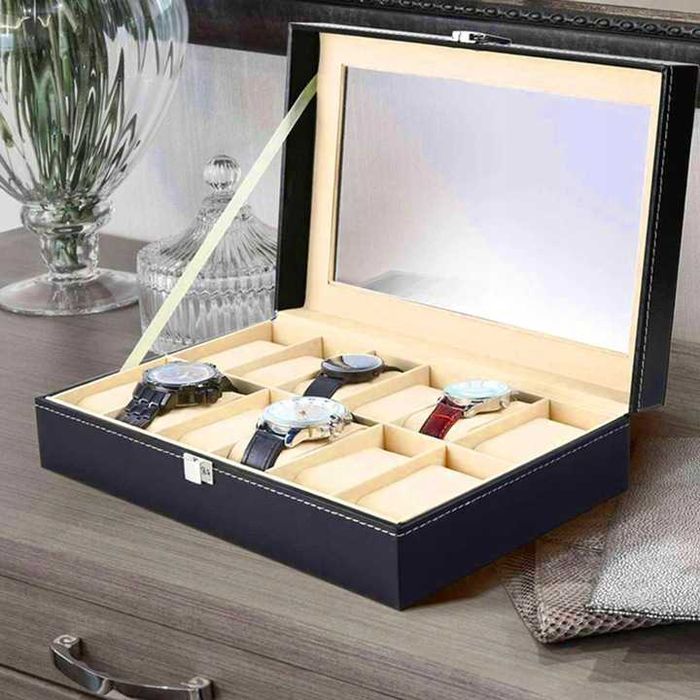 Органайзер для годинників 12 відділень,шкатулка, бокс для прикрас