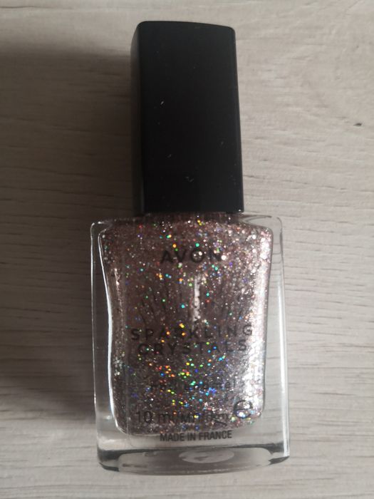 AVON Sparkling Crystals Lakier do paznokci Rose Galaxy brokatowy