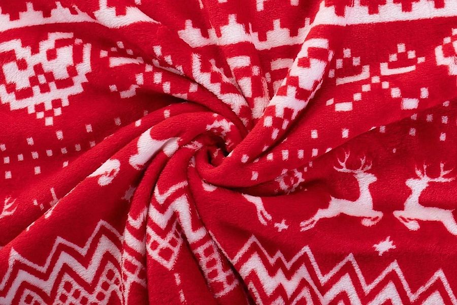 Koc na Łóżko 160x200 Mikrofibra Świąteczny Vilde