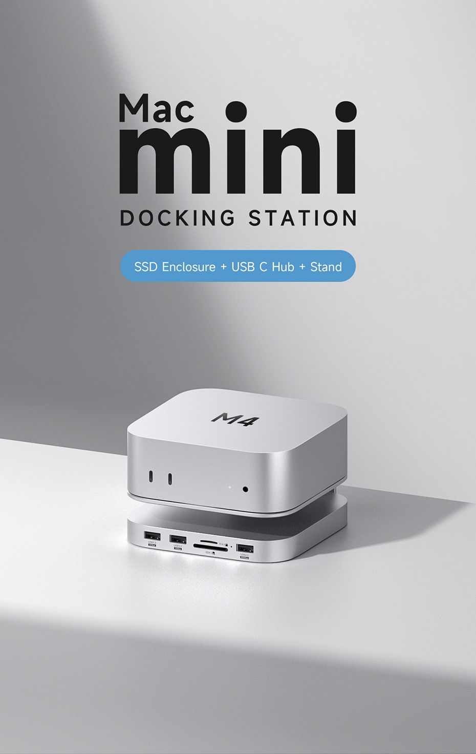 Hub USB-C Hagibis com Suporte para SSD M.2 –  Mac Mini M4/M4 Pro