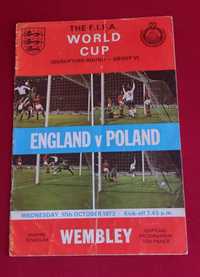 Oryginalny program z meczu Anglia - Polska z Wembley 17.10.1973