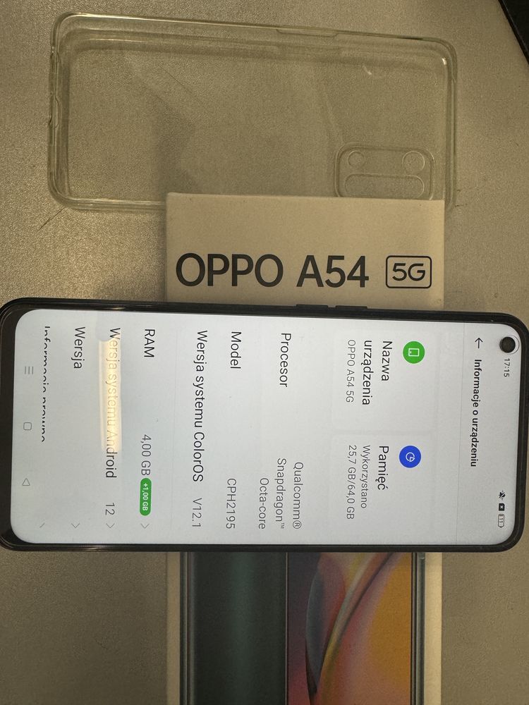 Telefon Oppo A54 5G/4gb/64gb/czarny/stan jak nowy/komplet