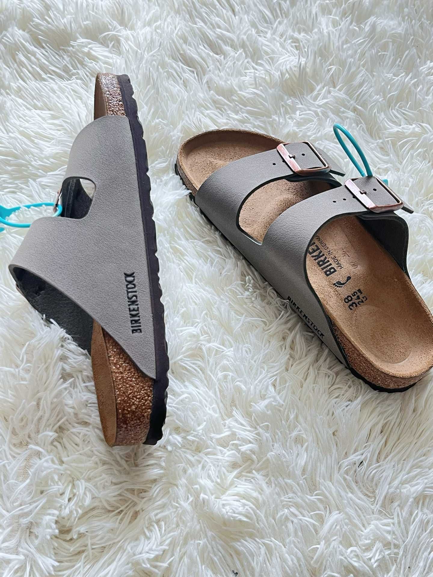 Nowe Birkenstock damskie Szary Klapki R.37