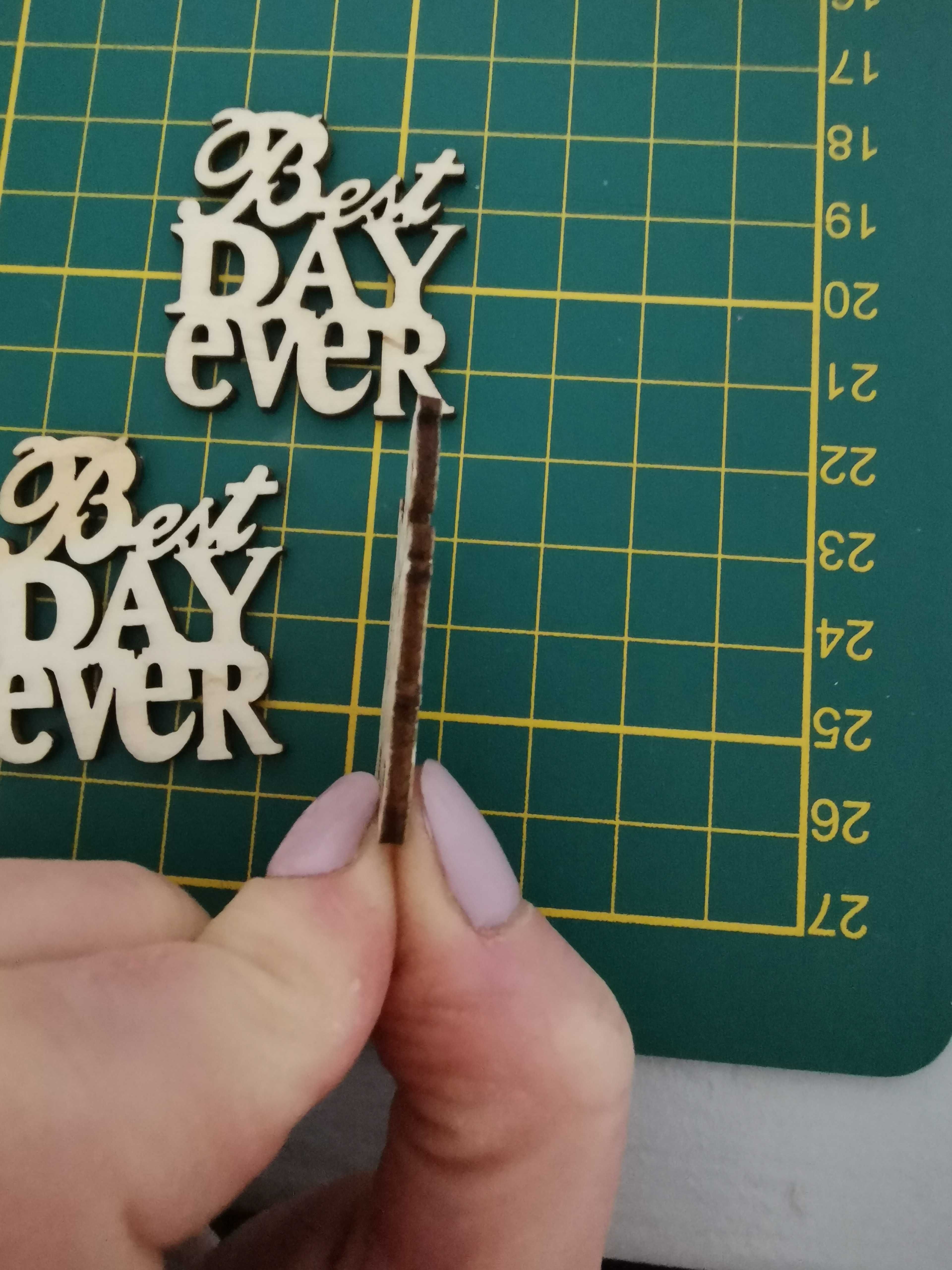 Tekturki z beermaty wycinanki scrapki drewniane scrapbooking napis