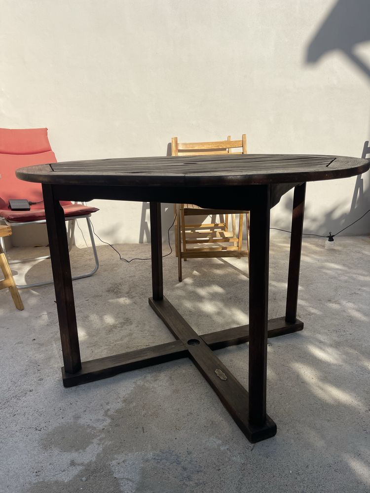 Mesa de jantar exterior madeira