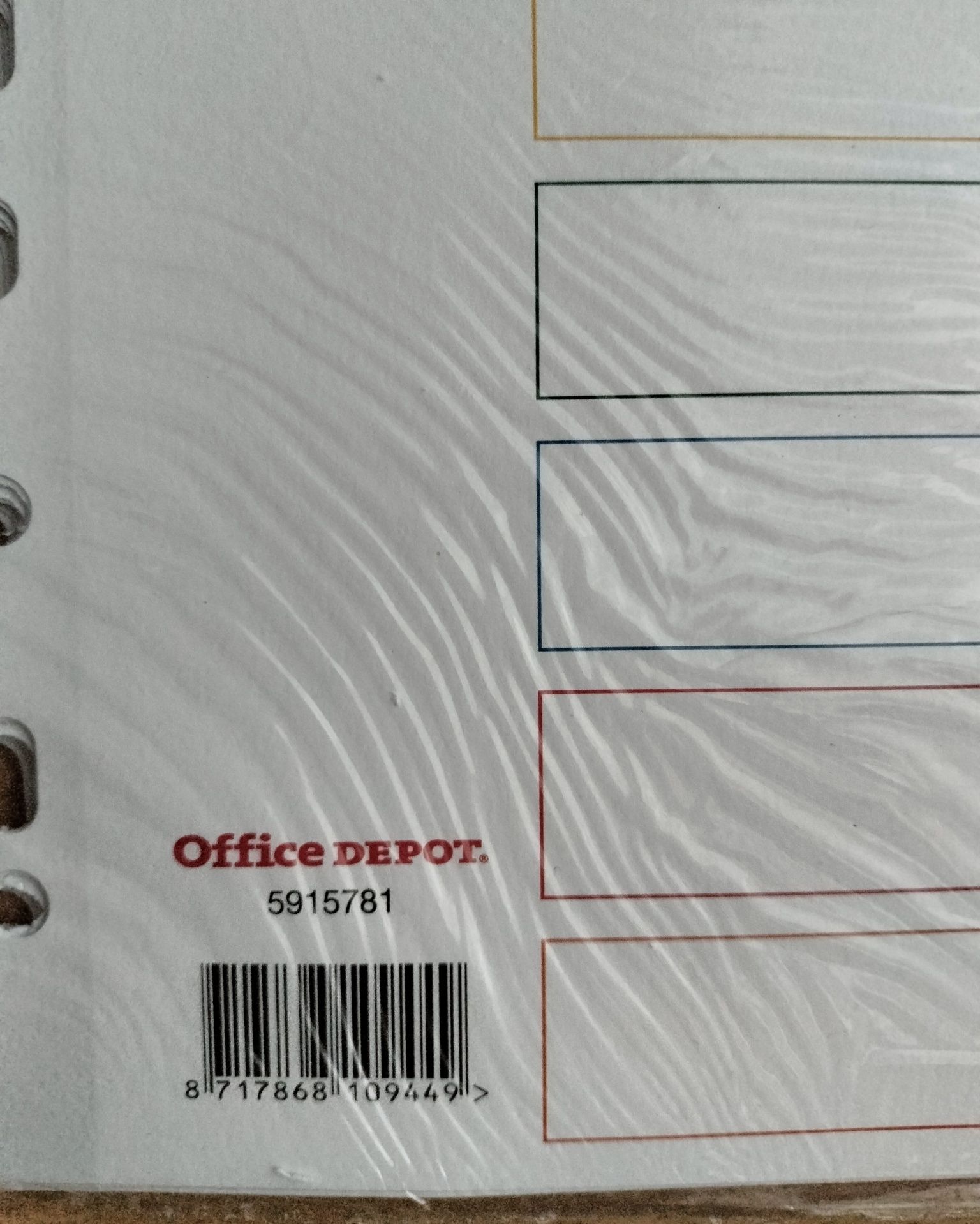 Przekładki do segregatora A4 białe kartonowe 12 kart Office