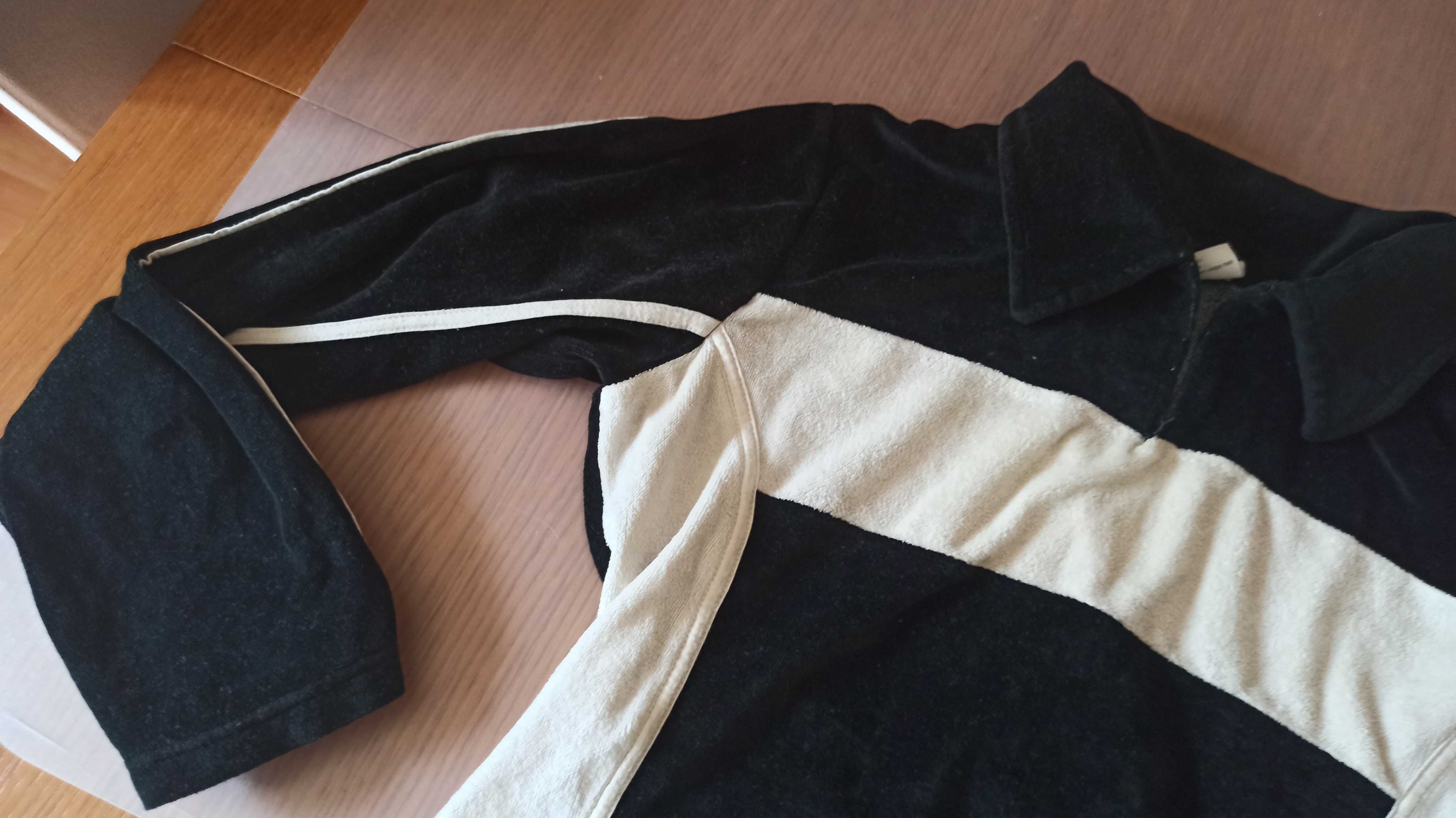Aksamitna bluzka bluza dopasowany dres 38