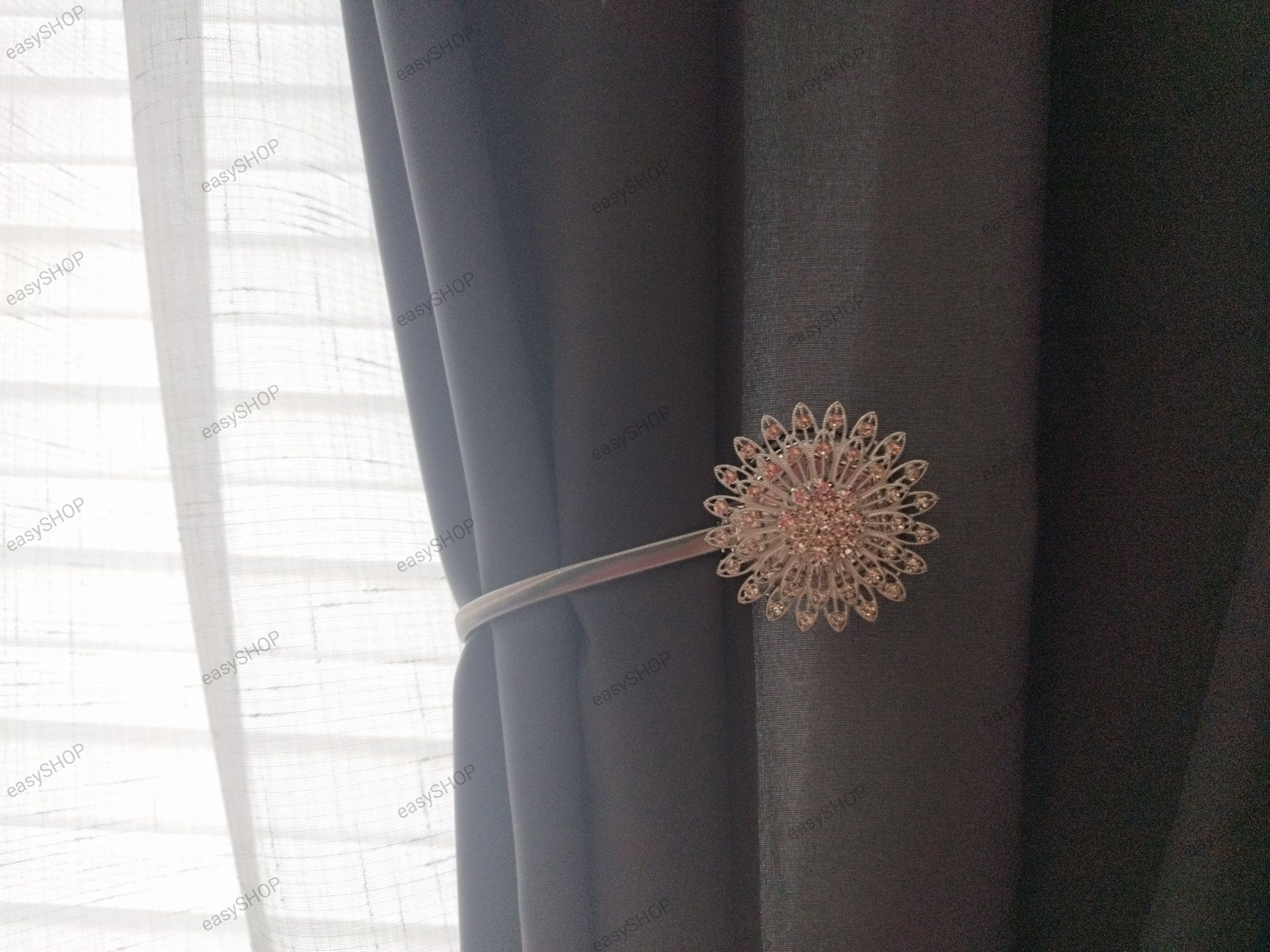 2 spinki do zasłon srebrne Glamour