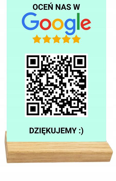 Tabliczka Statuetka Stand google zbieranie opinii oceń nas kod qr
