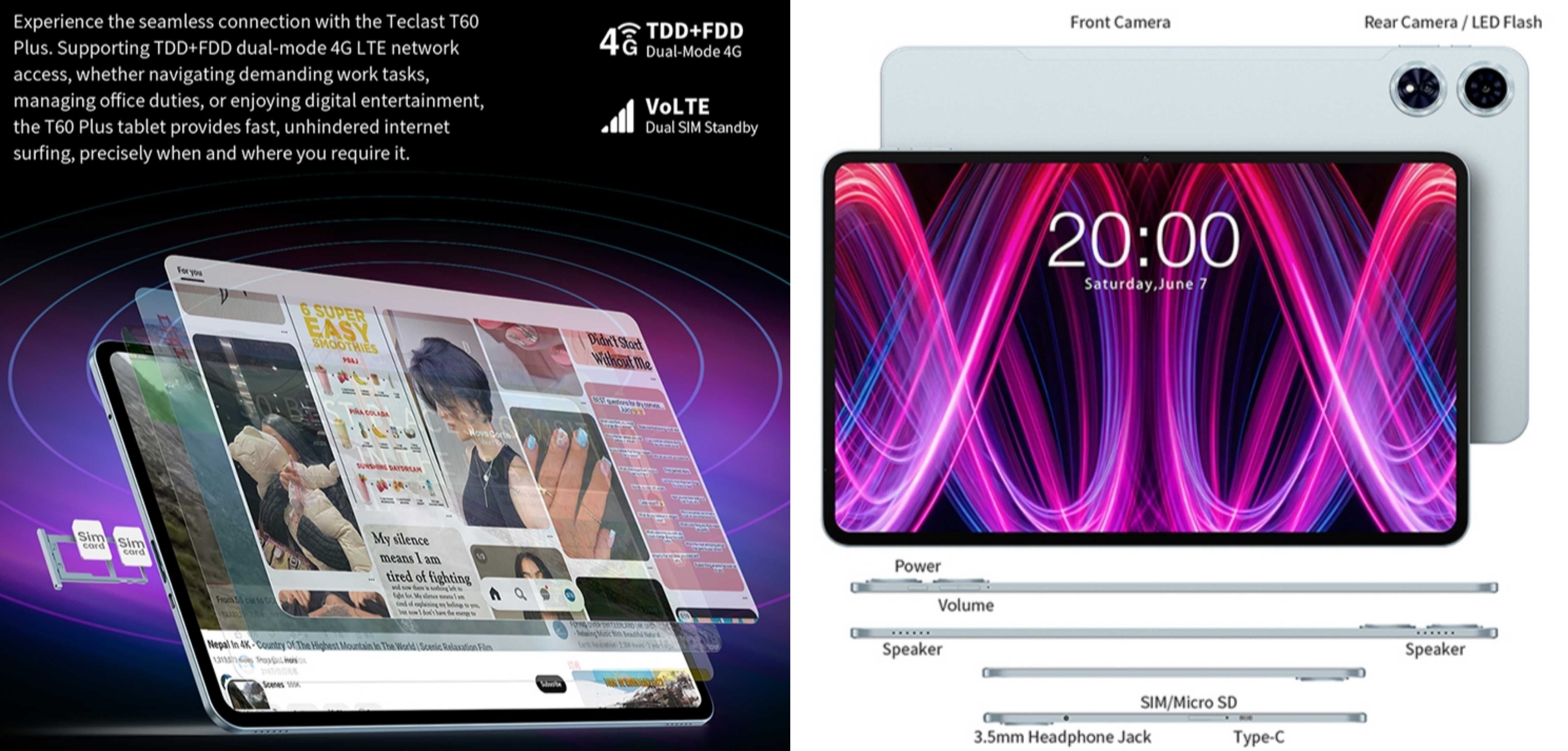 Планшет Teclast T60 Plus Глобальна версія 16/128 GB 4G 2SIM + чохол
