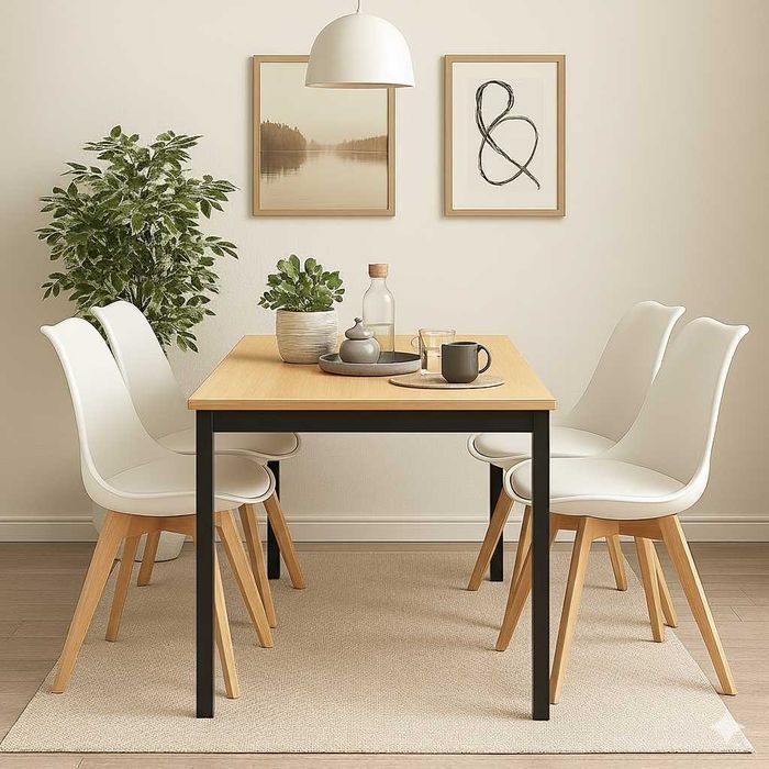 NOWY Stół z Krzesłami Drewniany do Kuchni Salonu Jadalni Stolik Loft