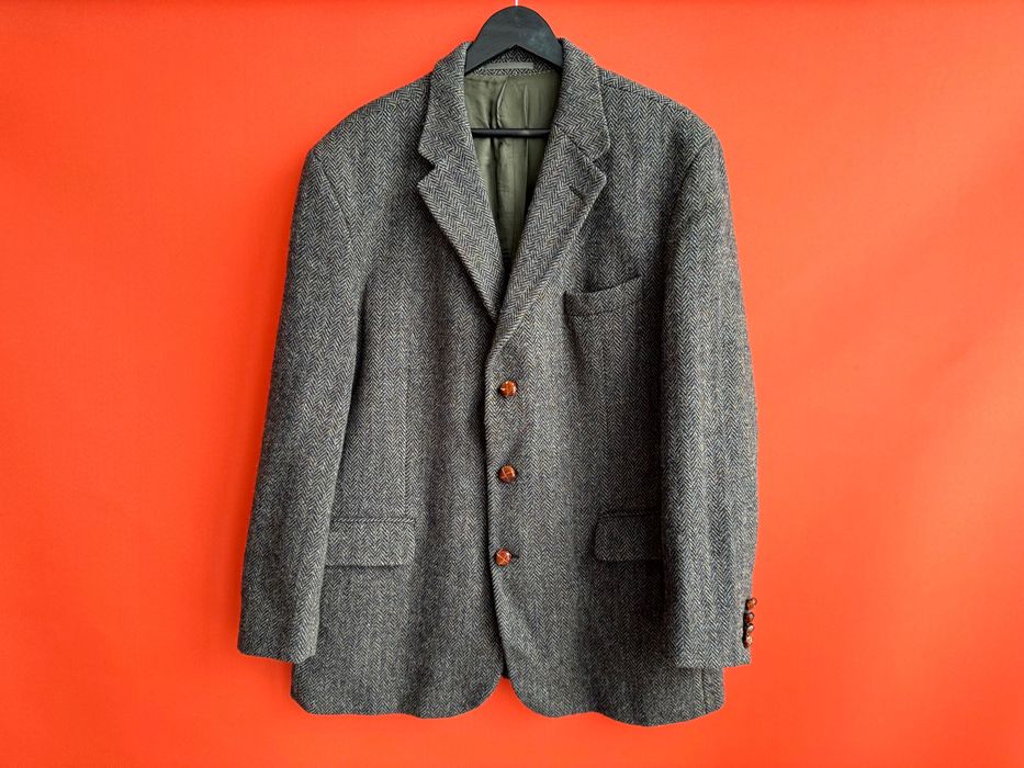 Harris Tweed вовняний шерстяний піджак Блейзер пальто розмір XL XXL