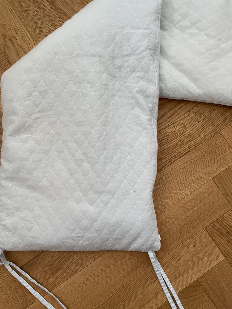 MimiNu Ochraniacz do łózeczka niebieski 30x180 bawełna wiązany cm