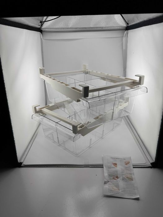 2 sztuki półki do lodówki 33x22x10cm organizer pudełko plastikowe