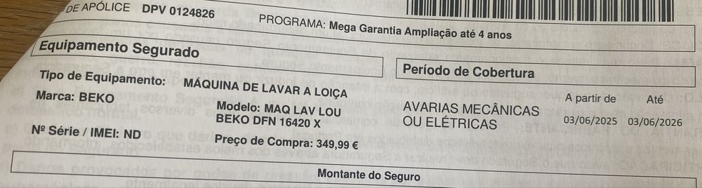Máquina de lavar a louça beko com garantia