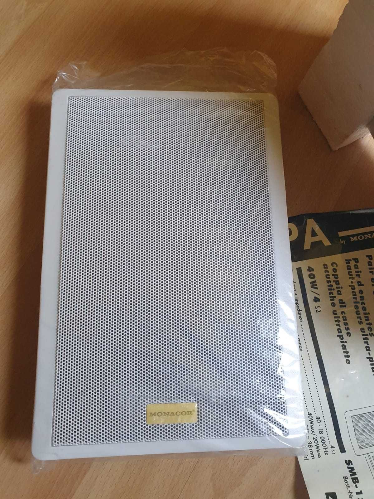 Monacor SMB-130/WS Para płaskich zestawów głośnikowych naściennych