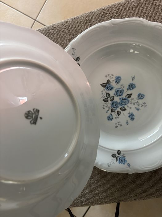 Talerze Wałbrzych PRL zestaw obiadowy porcelana