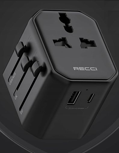 Adapter Sieciowy Z Ładowarka Podróżna Usb C 2.4A 65W Usa Uk Eu Recci