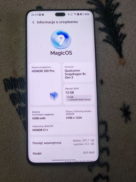 Honor 200 Pro /12 GB RAM + 512 GB/Android 15 + Gratisy