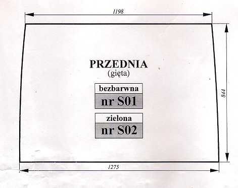 szyba do ciągnika Zetor Proxima, 5421 Forterra, Super -  S 01 S 02