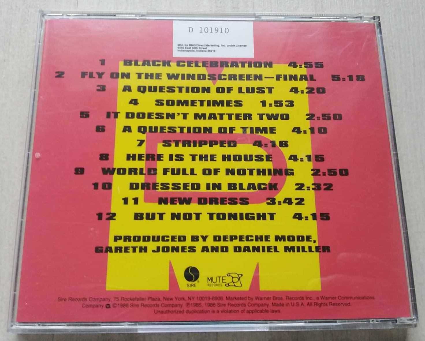 Depeche Mode - Black Celebration wydanie US - BMG, club