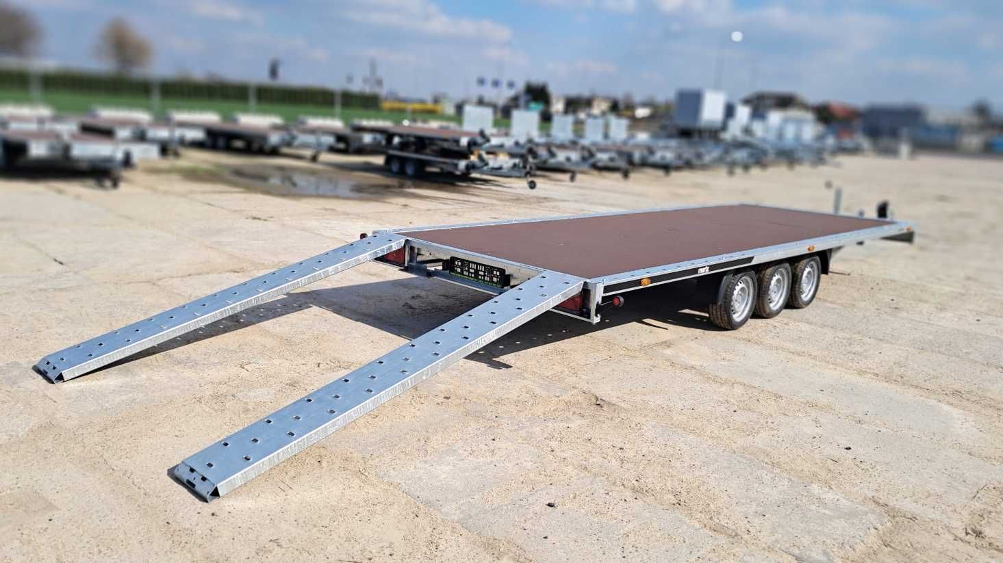 Długa laweta platforma Martz GT Plateau 600/3+najazdy DMC 3500kg NOWA