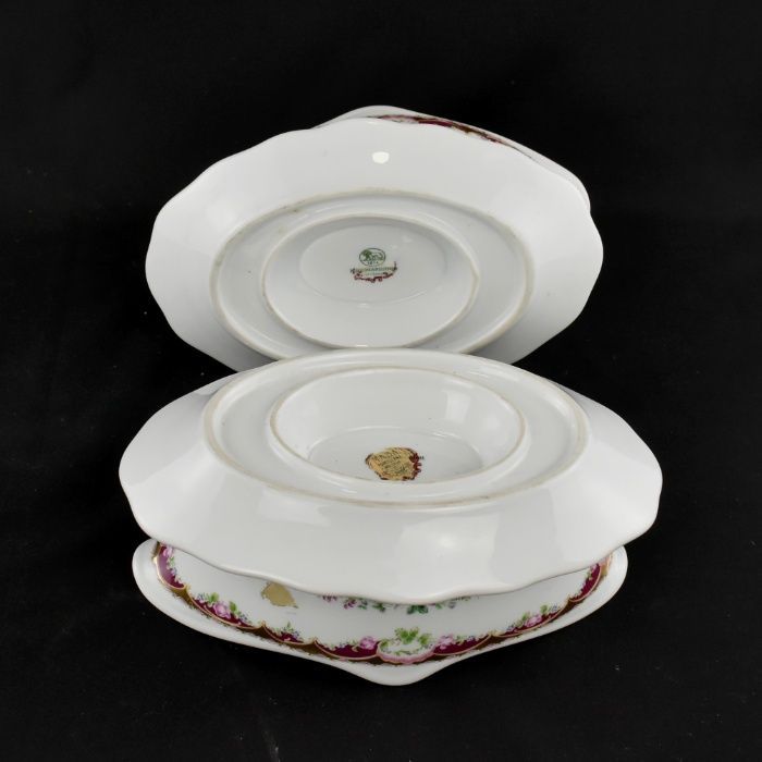 Par de molheiras Porcelana Alemã estilo Limoges