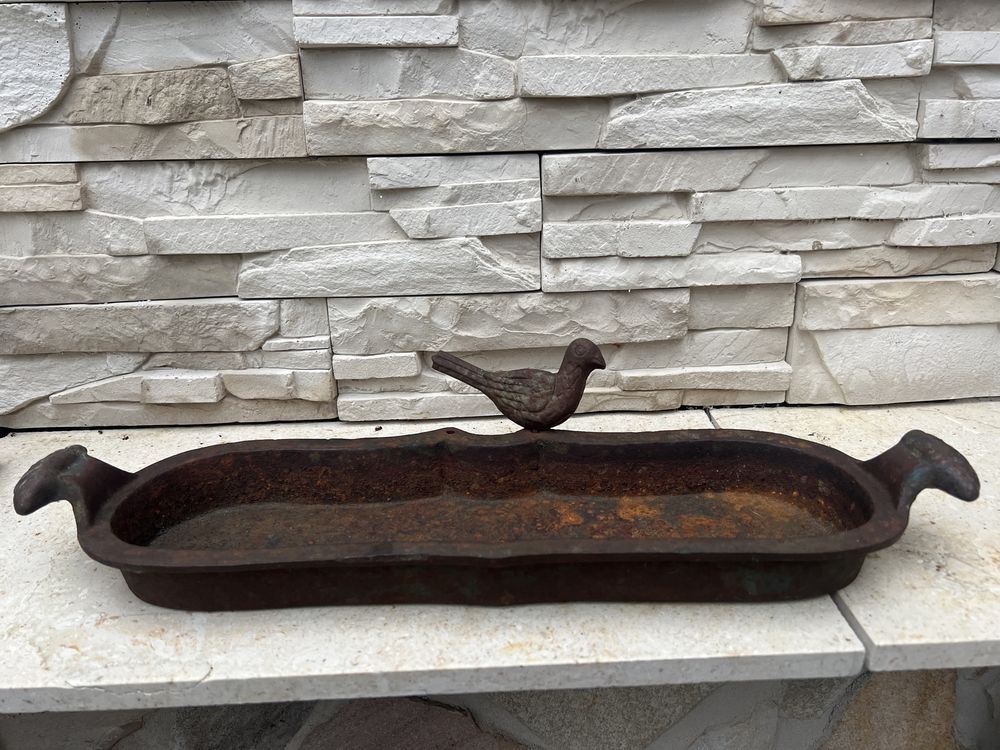 Stare żeliwne poidło dla ptaków karmnik dla ptakow 50cm