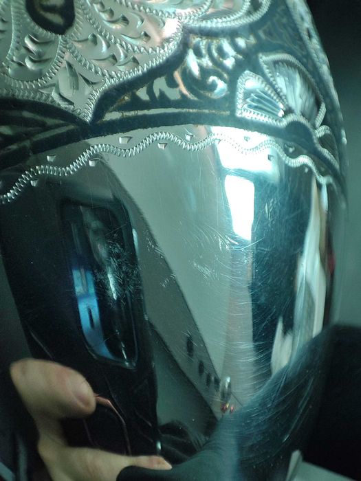 (2 в наявності) Фужер з різьбою "Кубачі" та чорнінням - об'єм 300 мл