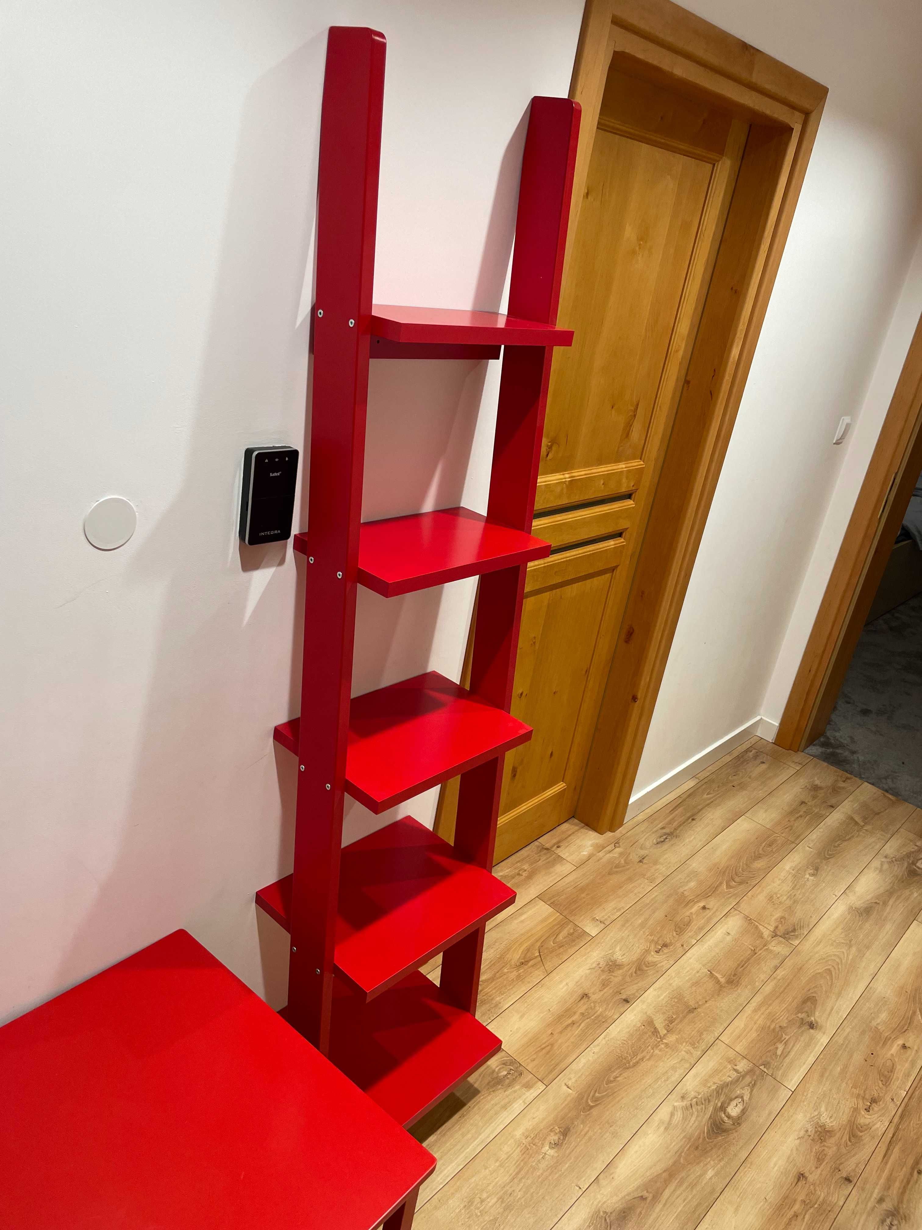 Regał drabinka czerwony + stolik + krzesełko do pokoju dziecka IKEA